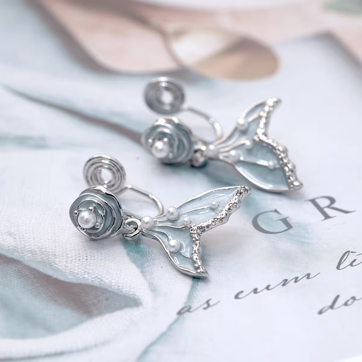 玫瑰人魚&times;蚊香盤U型耳夾-第3張