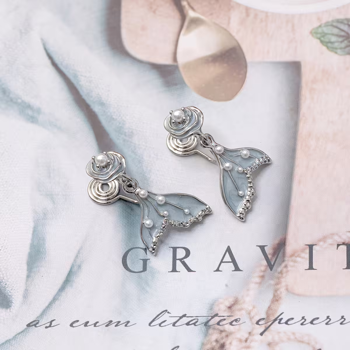 玫瑰人魚&times;蚊香盤U型耳夾-第5張