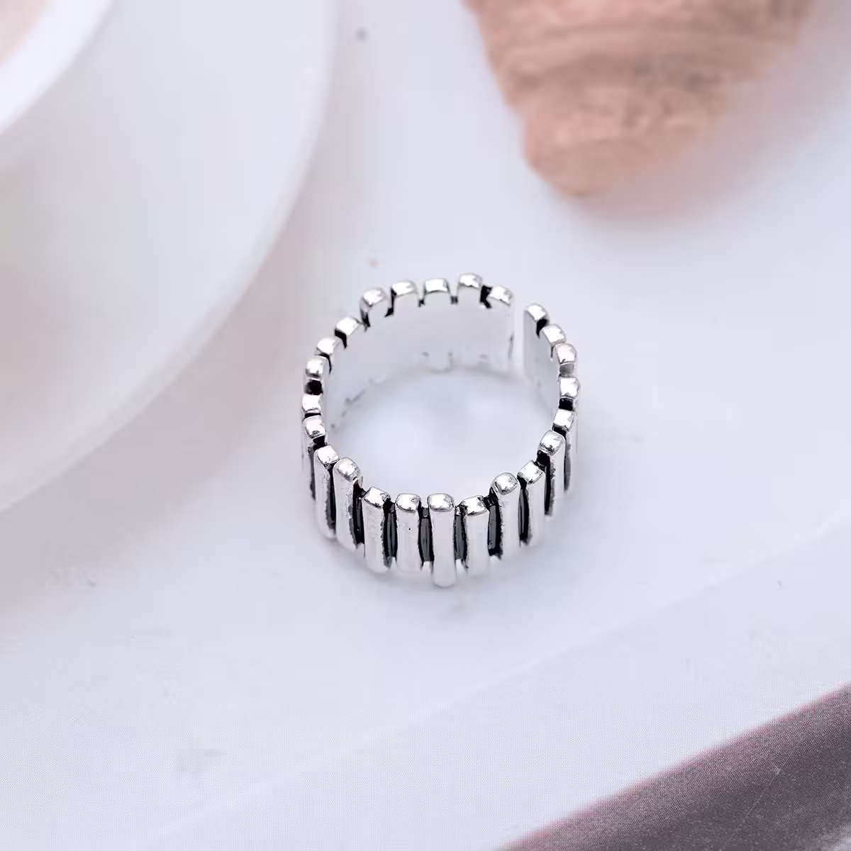 925銀飾&times;波浪柵欄&times;開口戒指-第4張