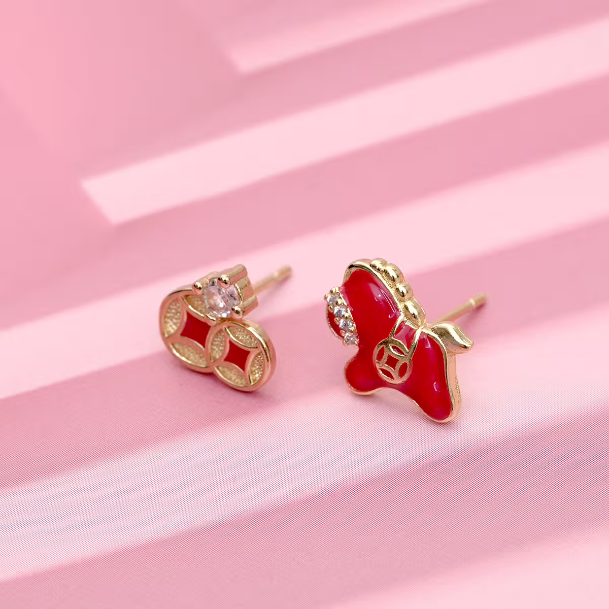 馬上發財&times;不對稱吊墜耳環-第2張