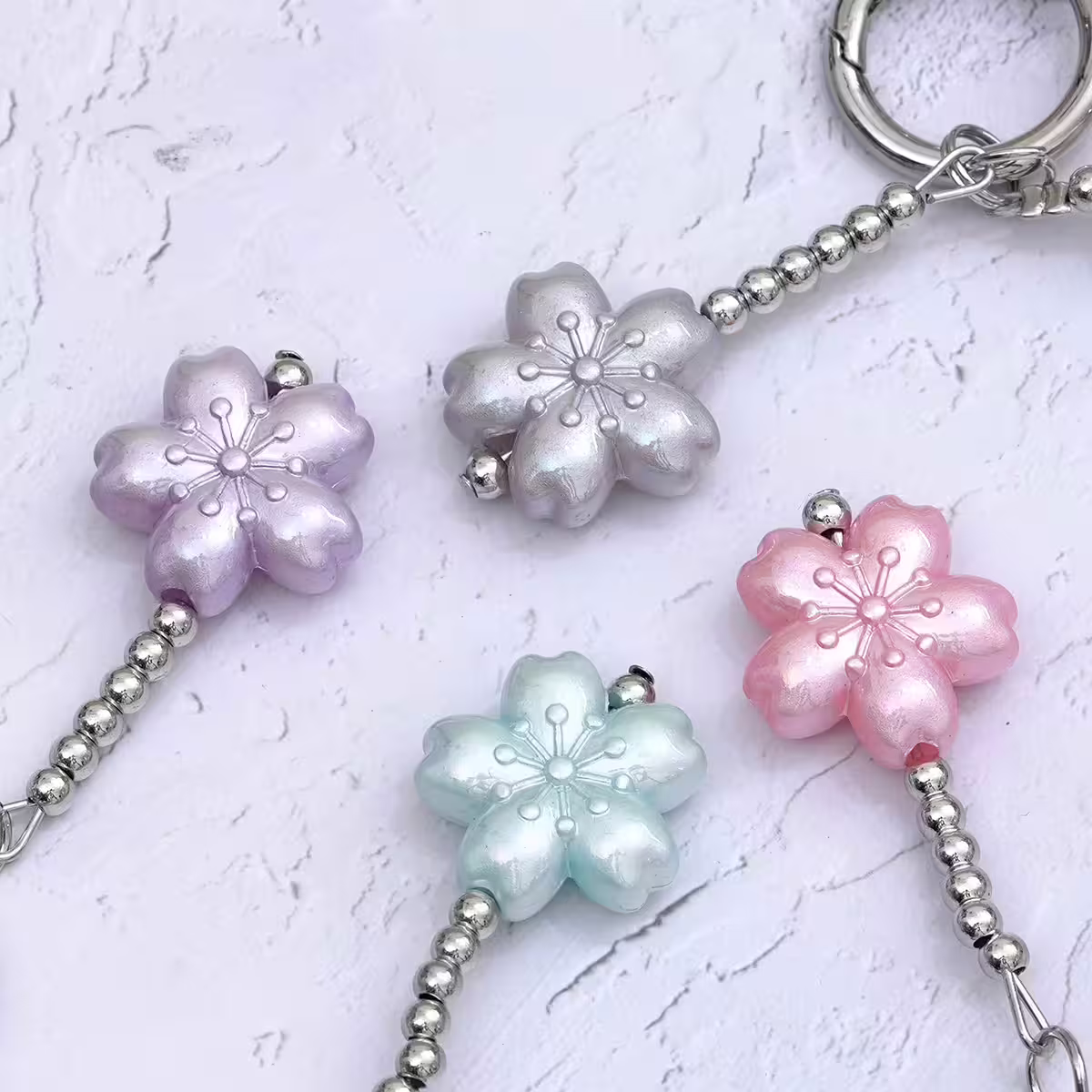 貓眼石琉璃小花&times;手機腕帶掛繩&times;藍綠-第6張