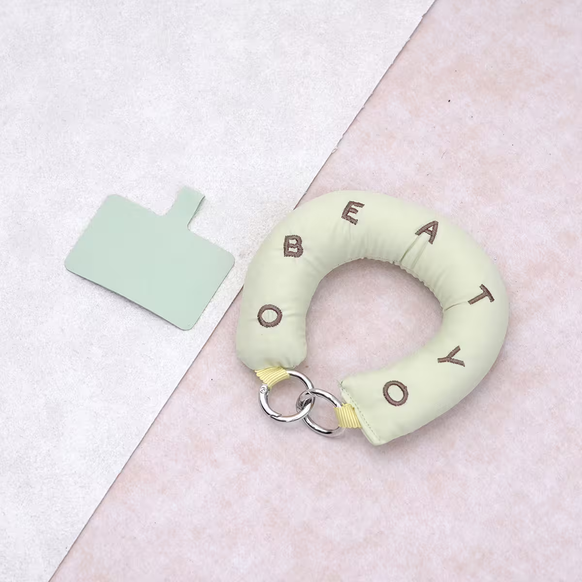 多巴胺澎澎棉字母&times;手機腕帶掛繩&times;綠色-第3張