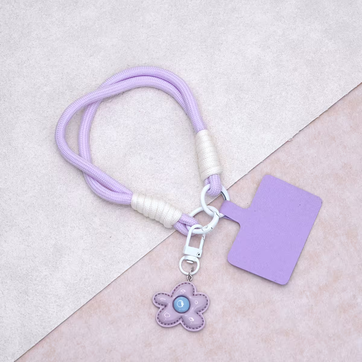花朵多巴胺&times;手機腕帶掛繩&times;紫色-第1張