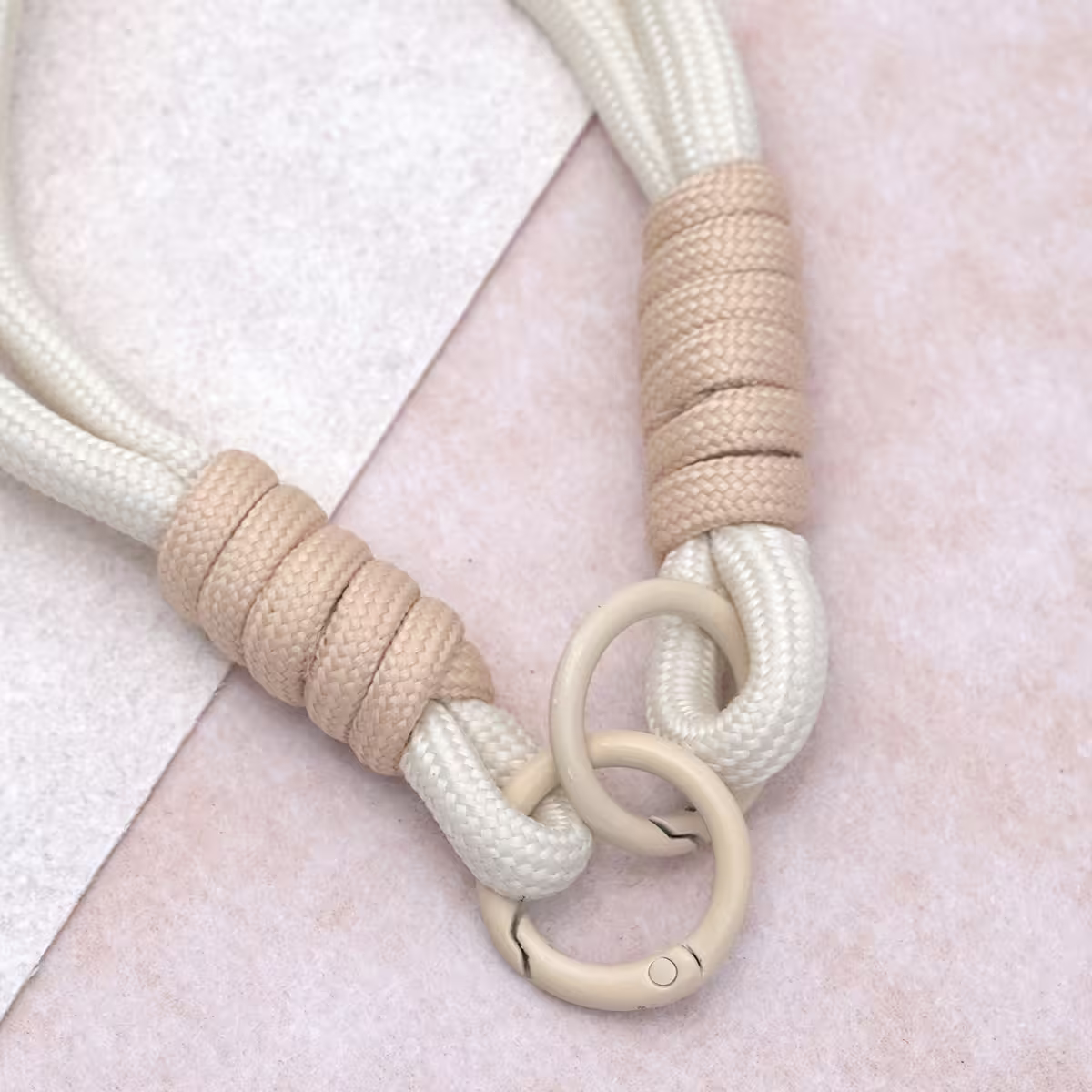 雙線素繩&times;手機腕帶掛繩&times;米白-第2張