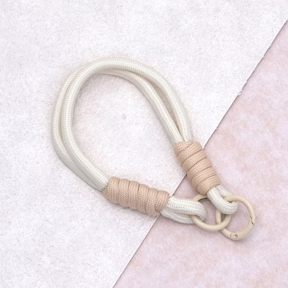 雙線素繩&times;手機腕帶掛繩&times;米白-第3張