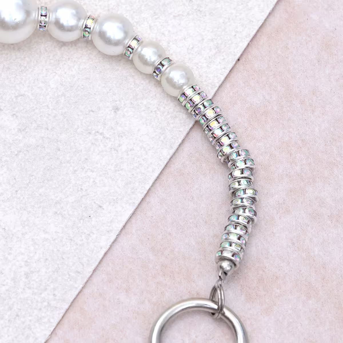 大小珍珠串串&times;手機腕帶掛繩-第5張