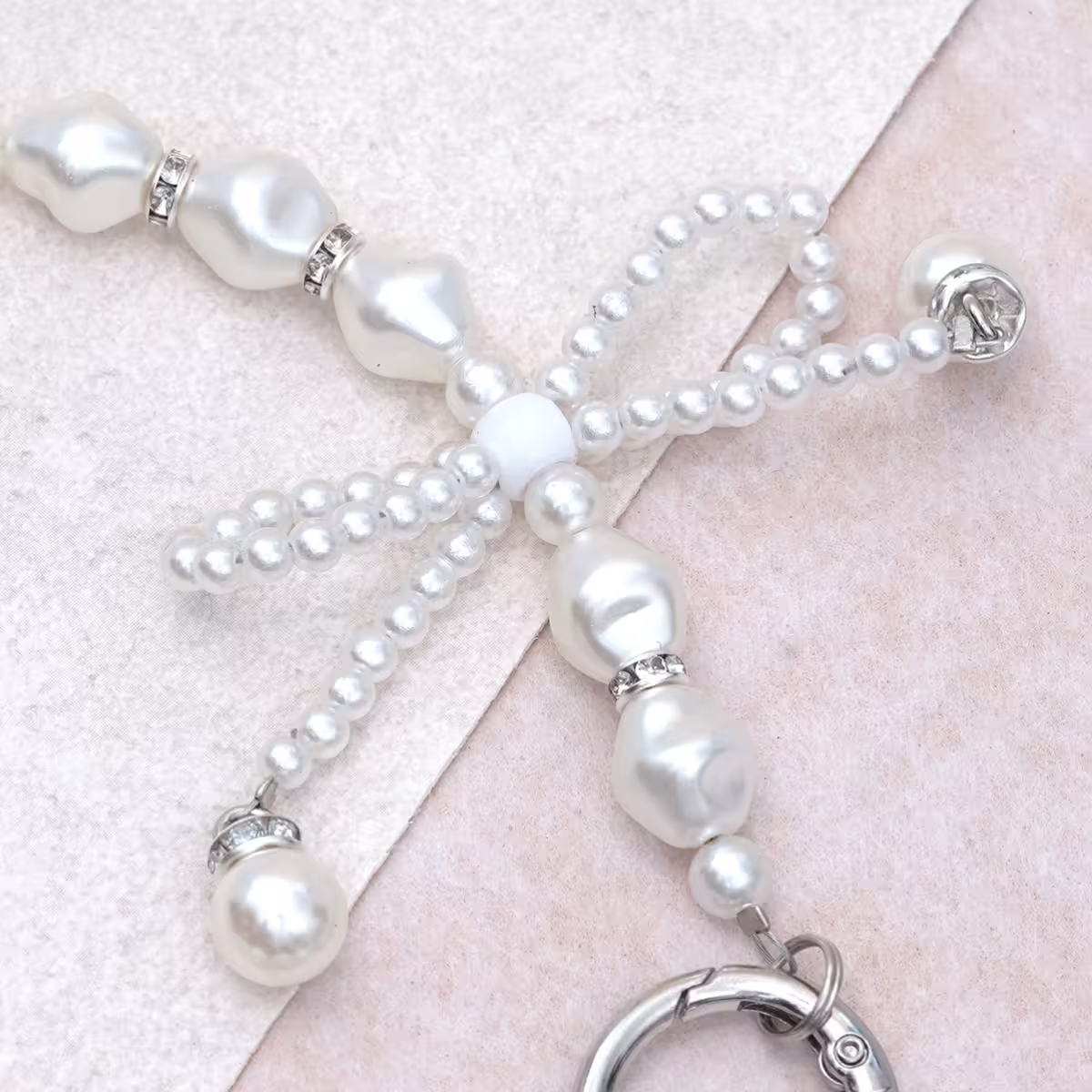 香巴拉球珍珠蝴蝶結&times;手機腕帶掛繩-第5張