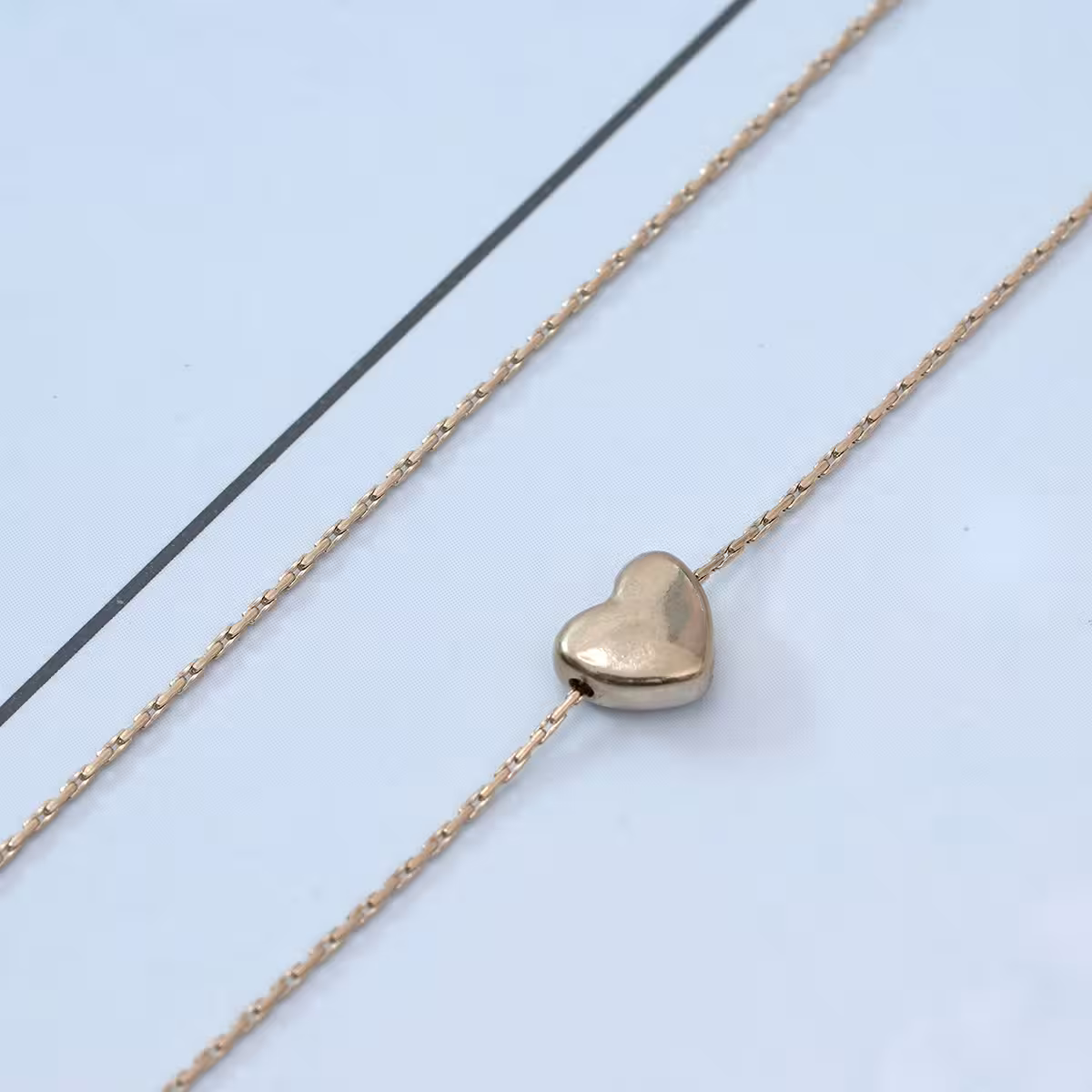 316鋼飾&times;光面小愛心蛇骨鍊&times;金色-第4張