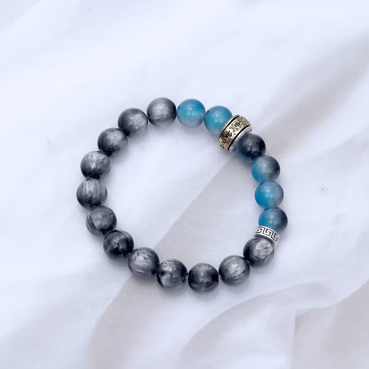 黑藍虎眼石&times;固定式串珠手鍊-第1張