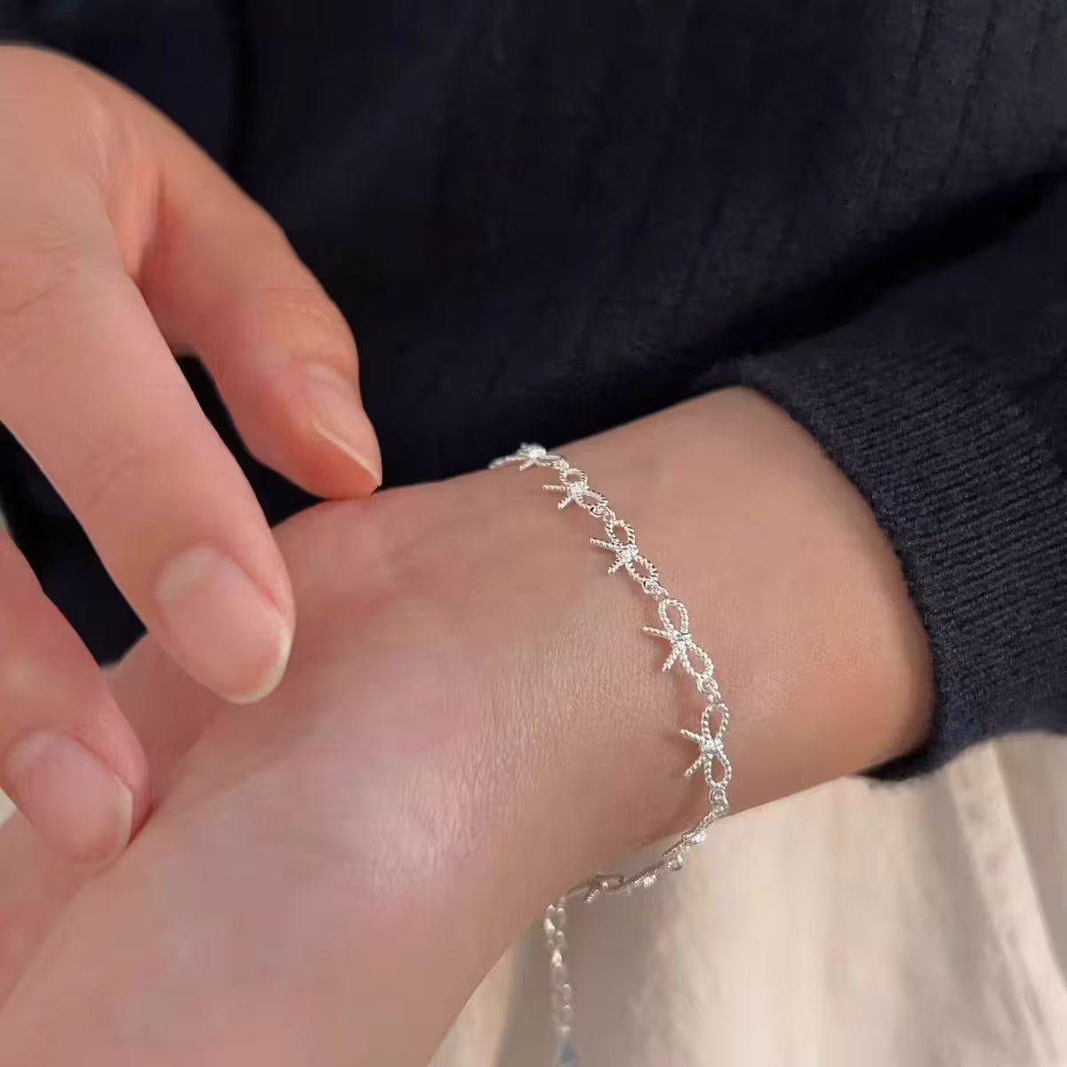 925銀飾&times;小小蝴蝶結&times;手鍊-第6張