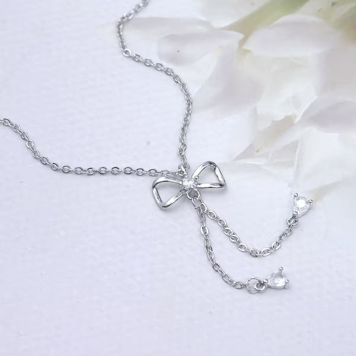 八字蝴蝶結流蘇&times;鎖骨項鍊-第1張