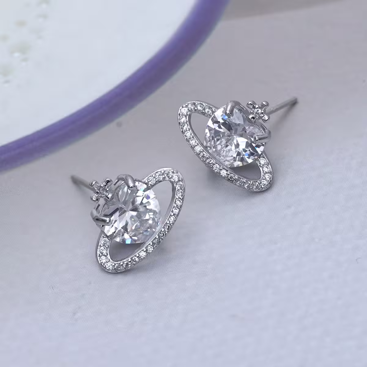 925銀針&times;愛心星球&times;耳環-第1張