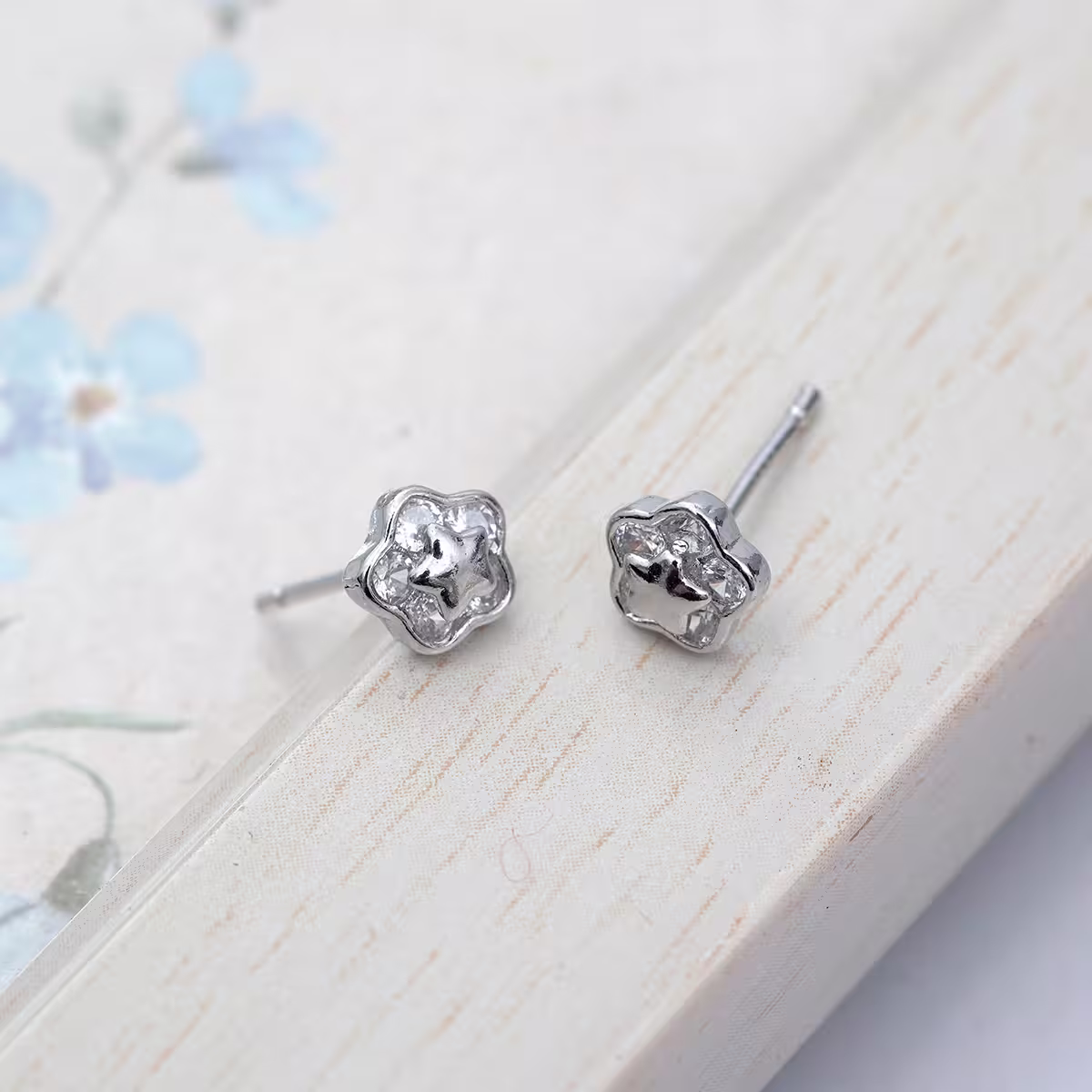 925銀針&times;五芒星梅花&times;耳環-第3張