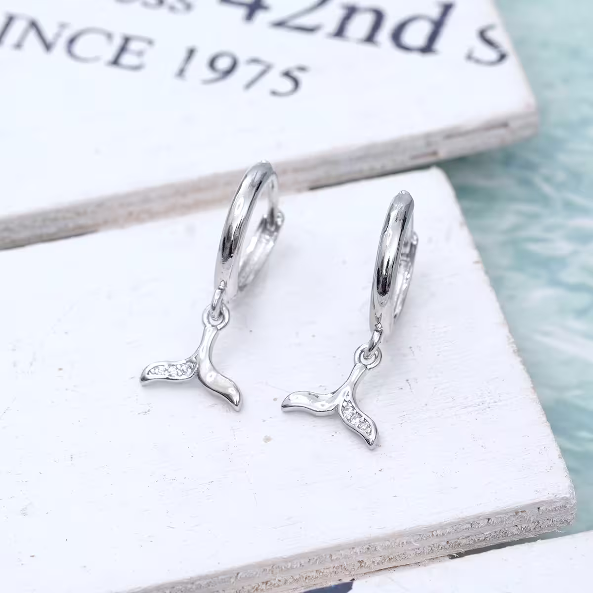 925銀針&times;鯨魚尾巴&times;耳扣-第2張