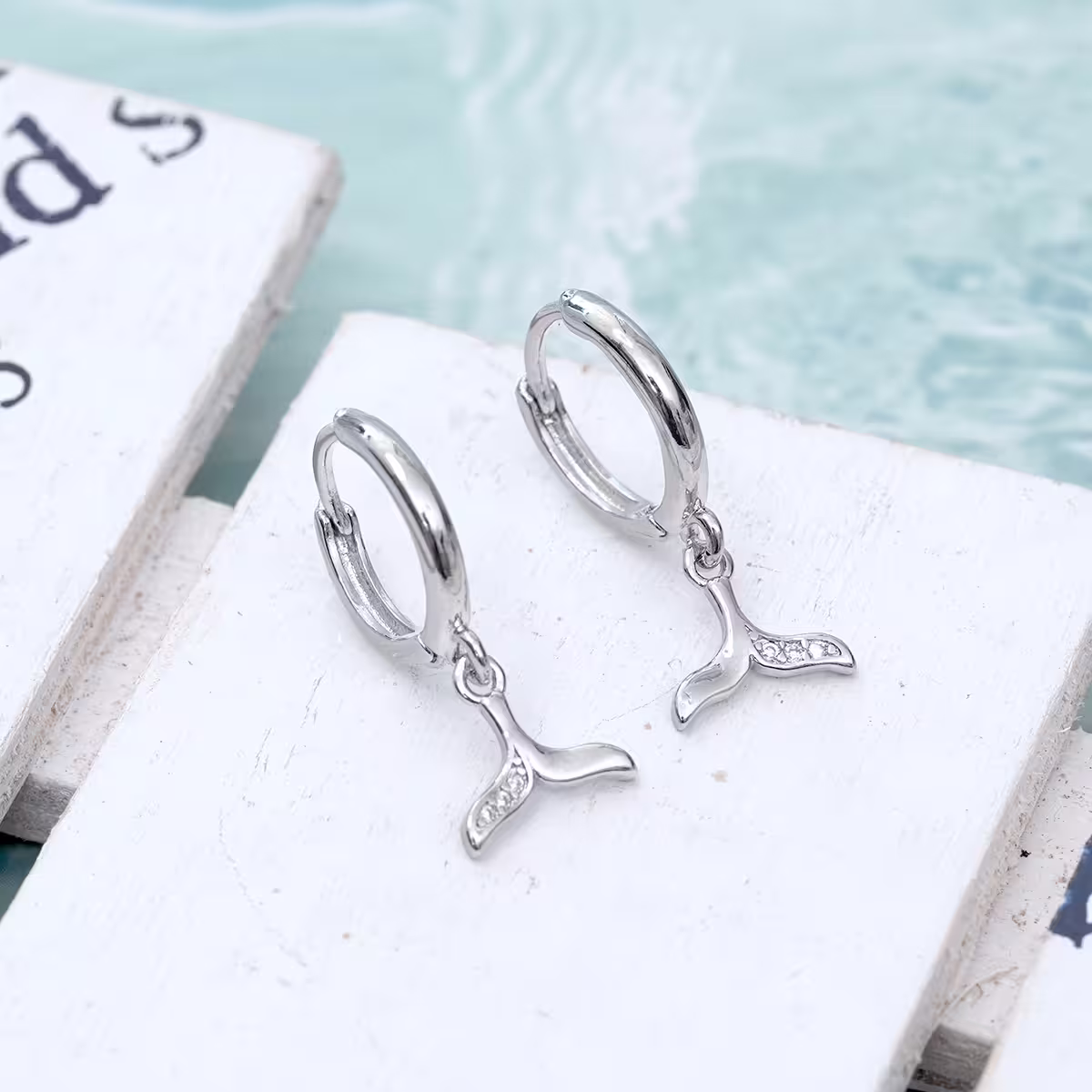925銀針&times;鯨魚尾巴&times;耳扣-第3張