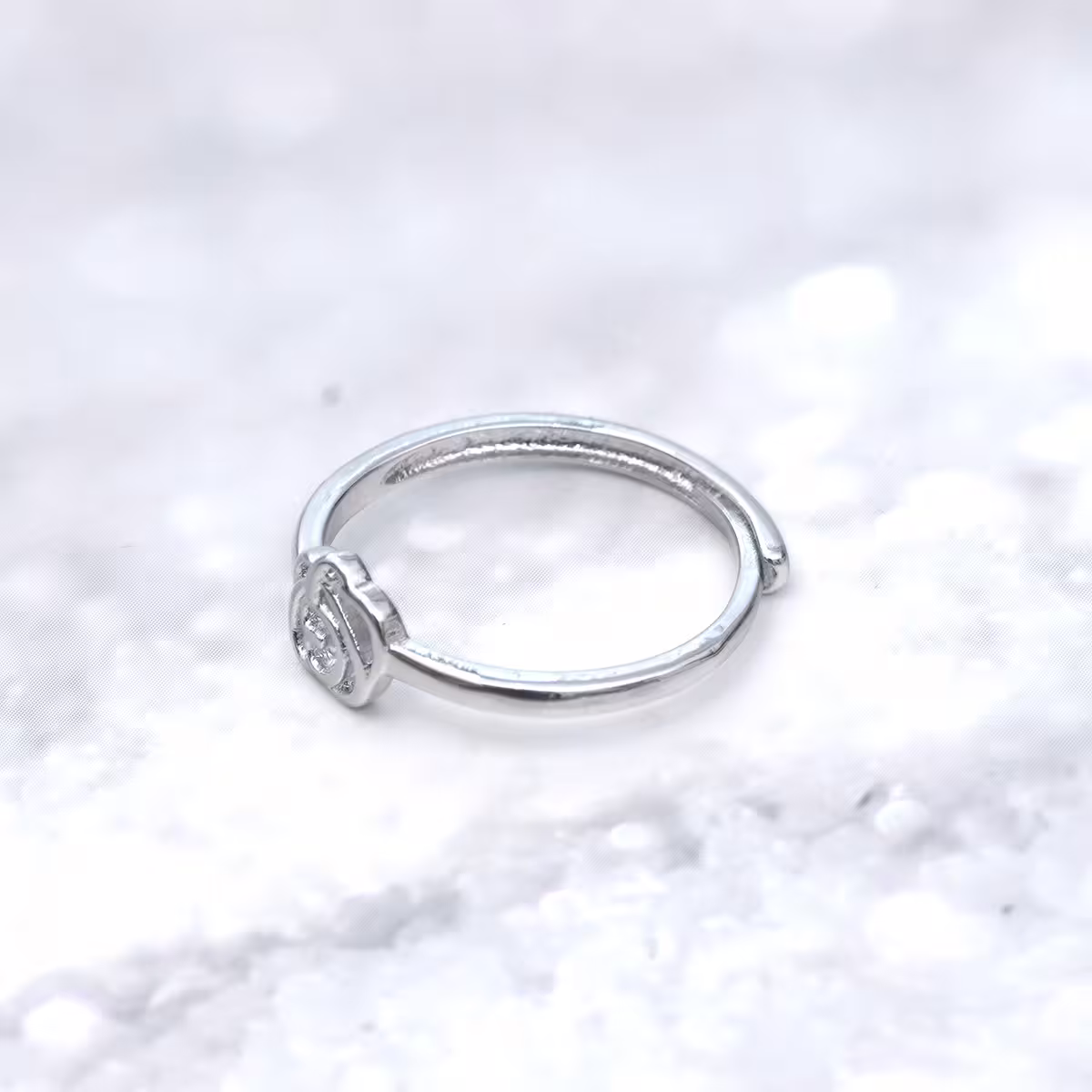 925銀飾&times;鏤空山茶花&times;開口戒指-第3張