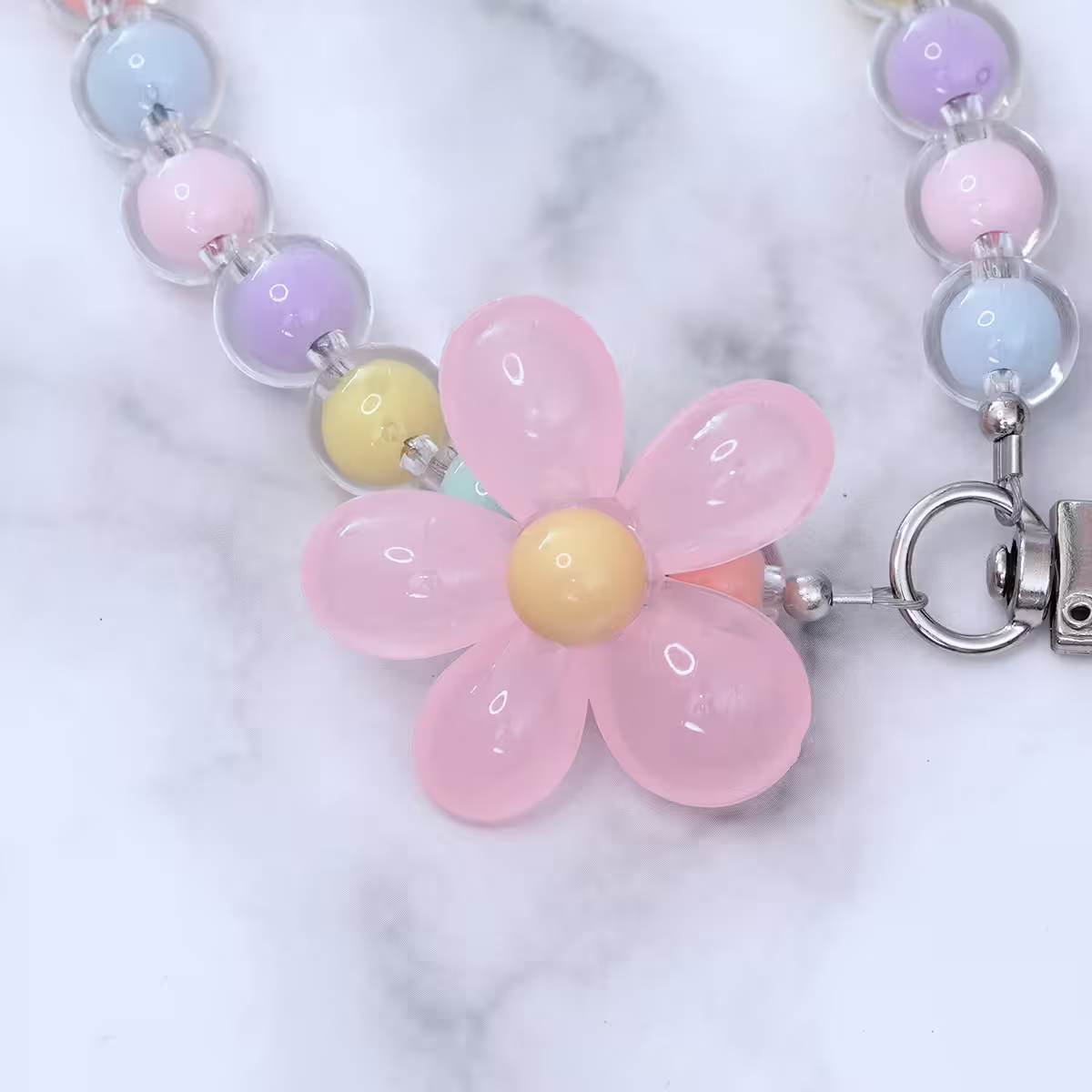 果凍小花朵&times;手機手提吊飾掛繩&times;彩色粉花-第4張