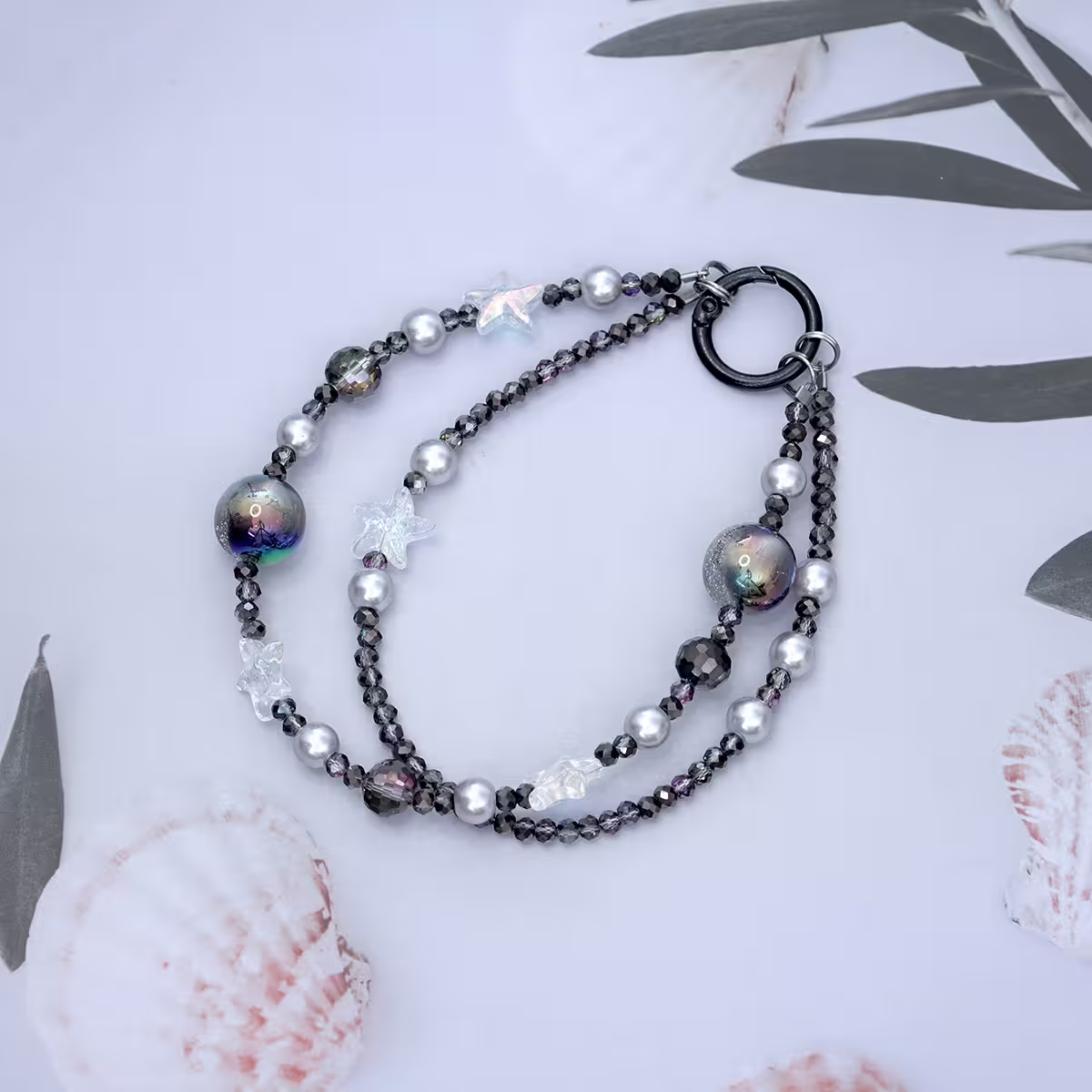 雙層魔幻海星明珠&times;手機腕帶掛繩&times;黑色-第3張