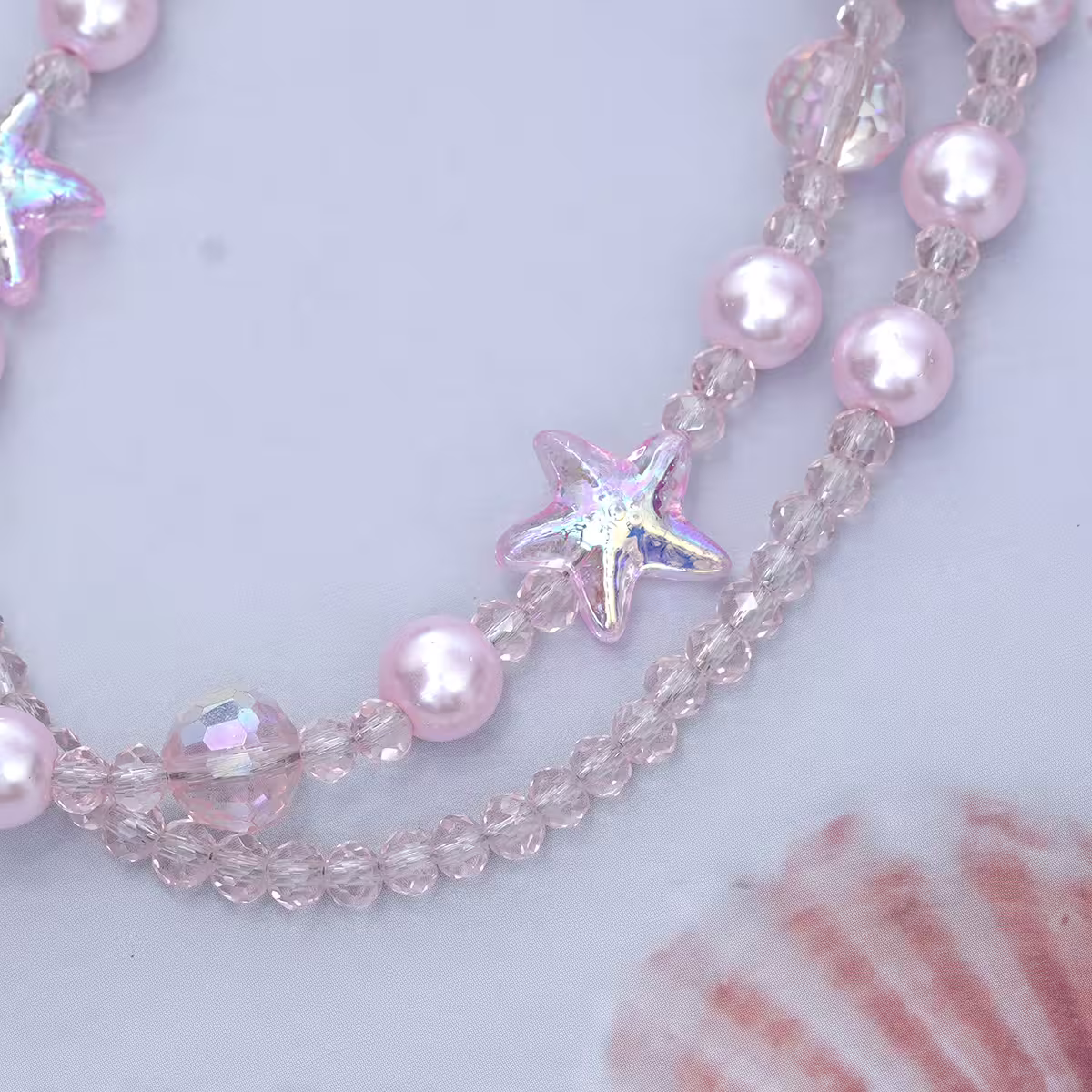 雙層魔幻海星明珠&times;手機腕帶掛繩&times;粉紅-第4張