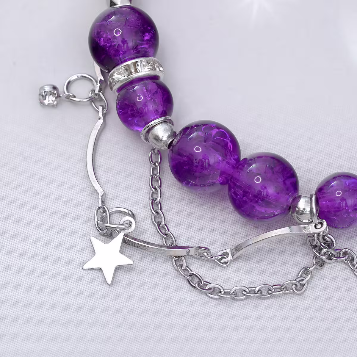 冰透紫星球&times;固定式串珠手鍊-第5張