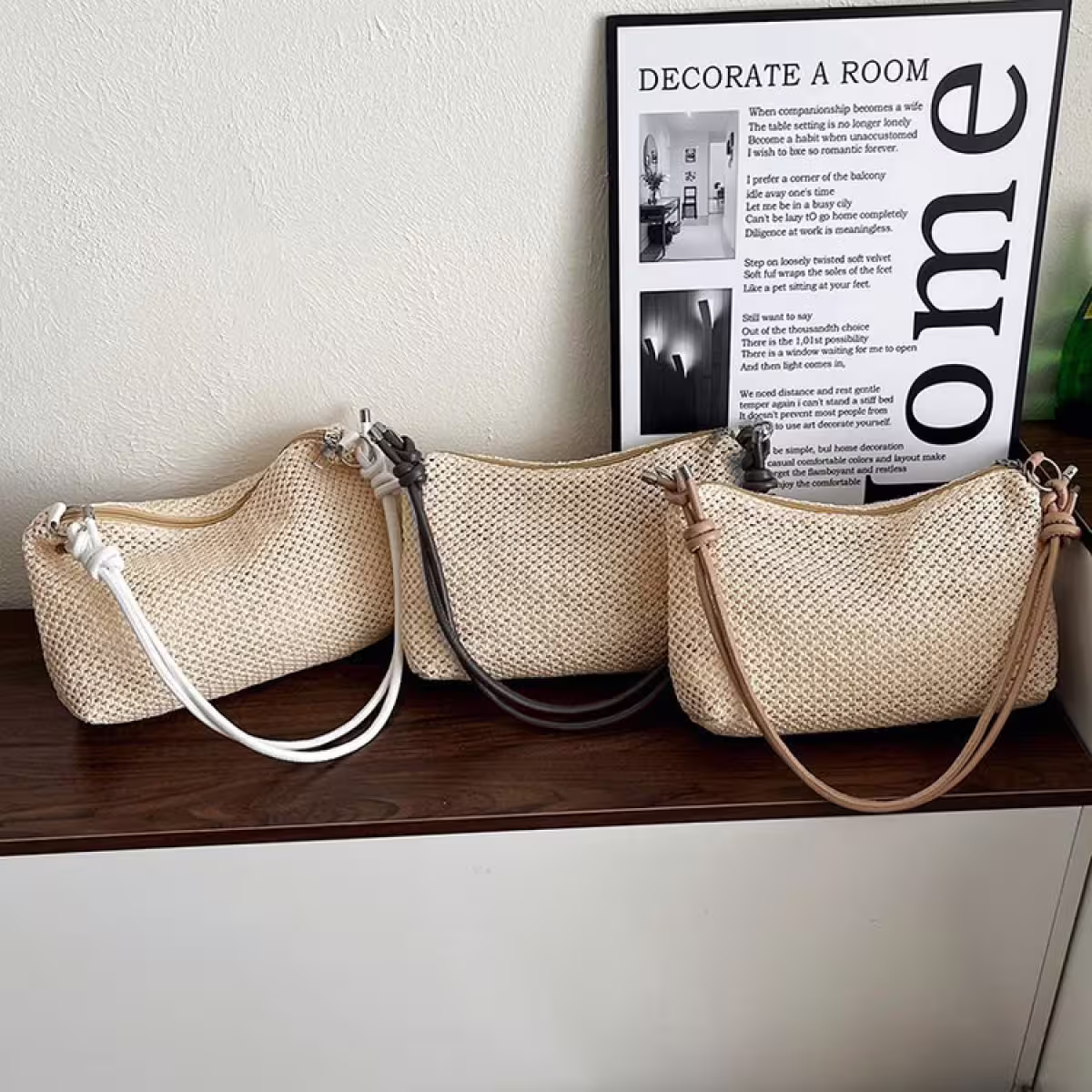 涼夏鏤空草編包&times;可調式斜背包&times;黑色-第6張