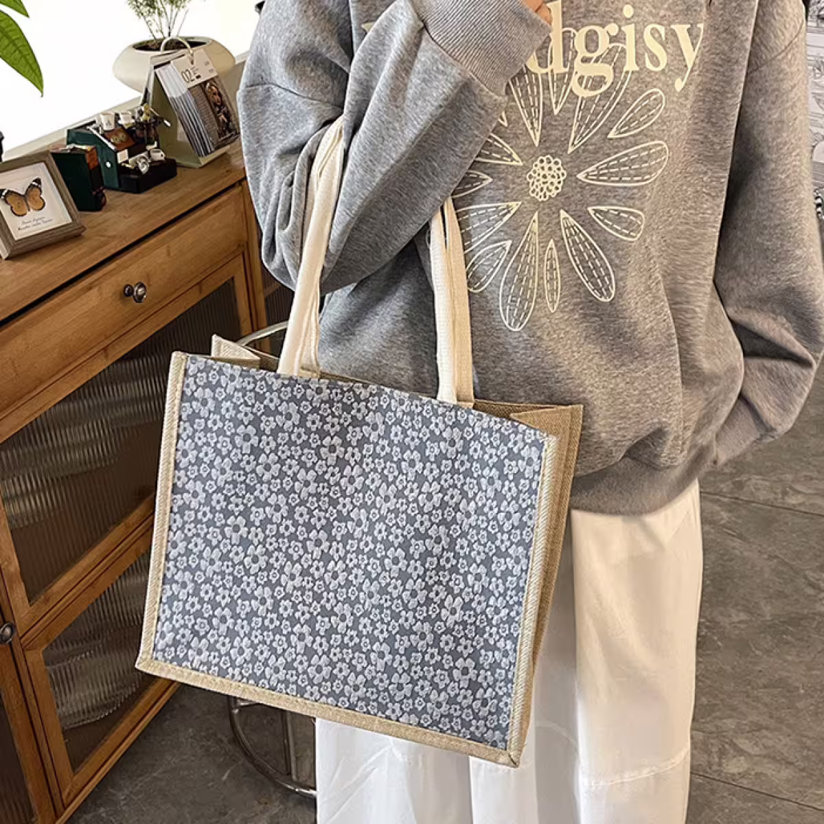 春語小碎花&times;肩背手提袋&times;藍色-第3張