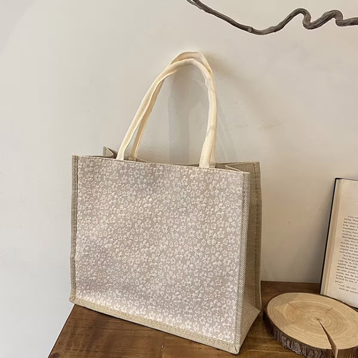 春語小碎花&times;肩背手提袋&times;卡其-第2張