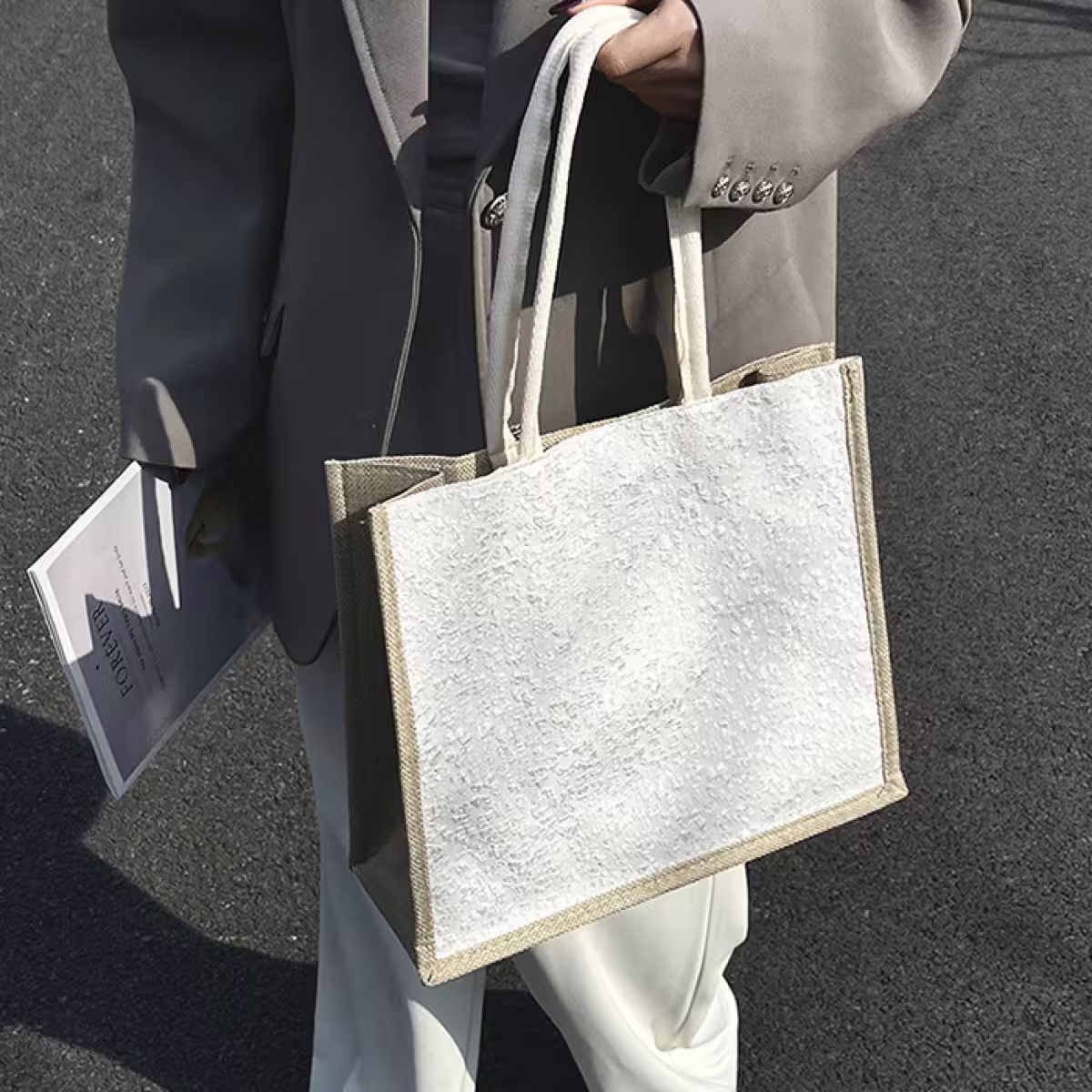 春語小碎花&times;肩背手提袋&times;白色-第4張