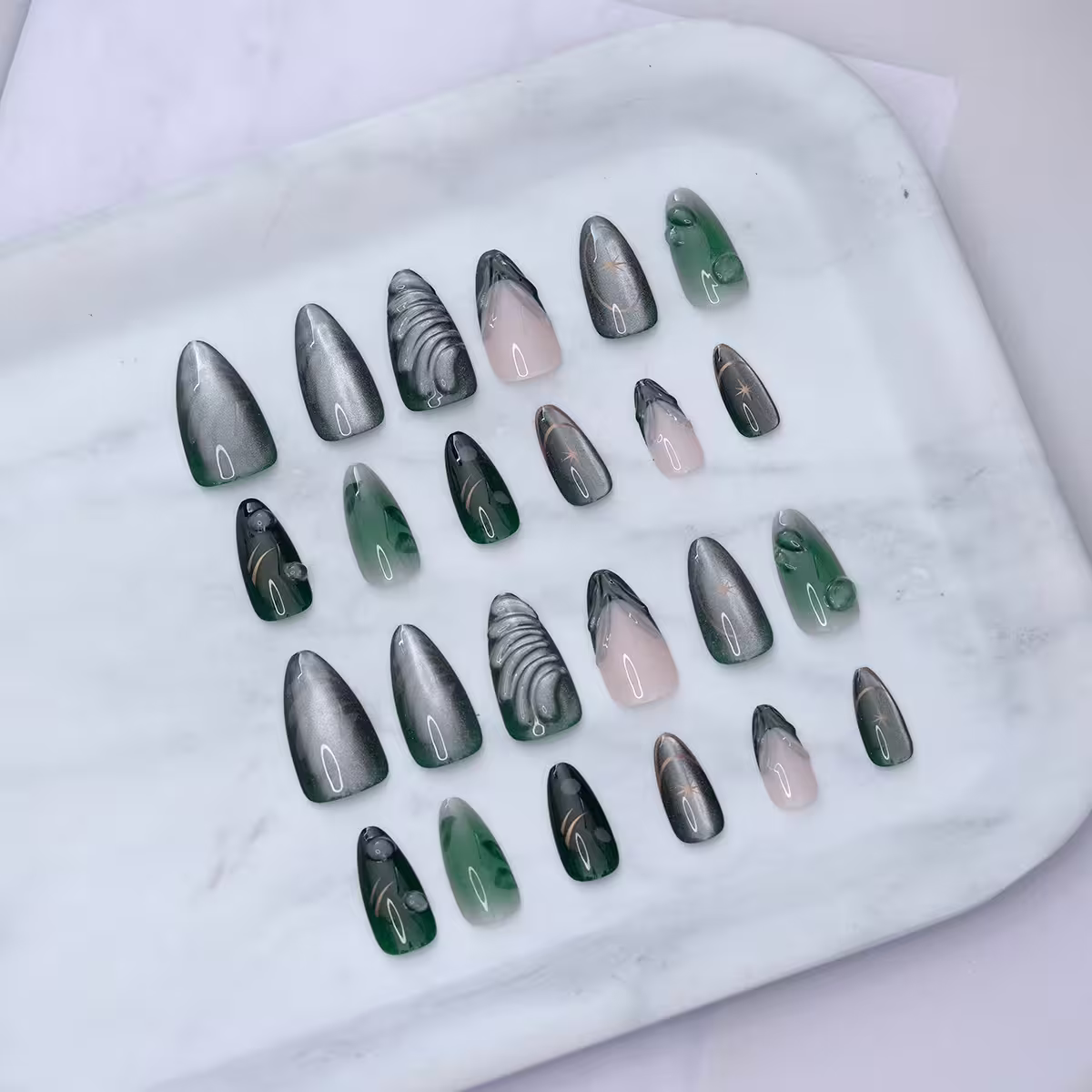 翡翠綠境之森亮面&times;穿戴式手指甲片&times;二十四入-第2張