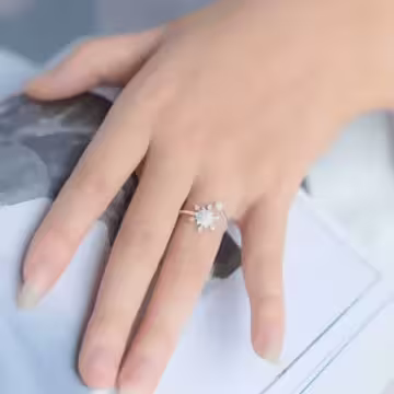 925銀飾×雪花閃鑽×開口戒指