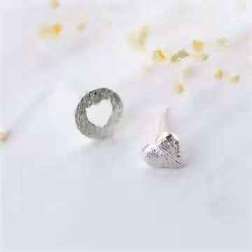 925銀針×圓圈愛心×耳針