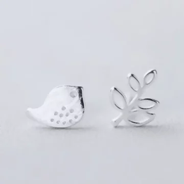 925銀針×小鳥與樹葉×耳針.avif