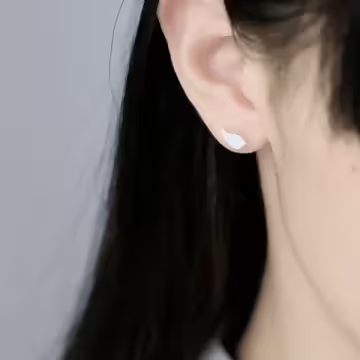 925銀針×小鳥與樹葉×耳針