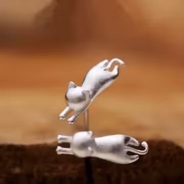 925銀針×貓咪飛撲×耳針