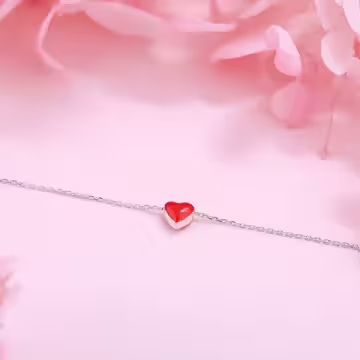 925銀飾×大紅愛心×手鍊