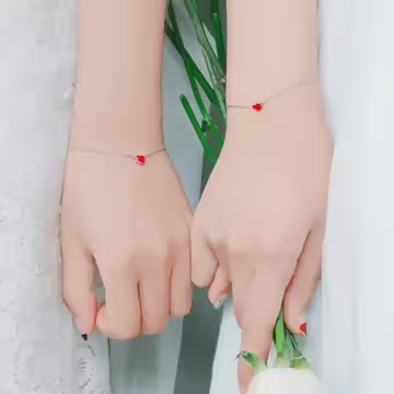 925銀飾×大紅愛心×手鍊