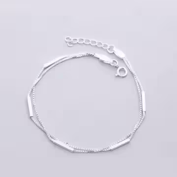 925銀飾×長方幾何雙層×手鍊