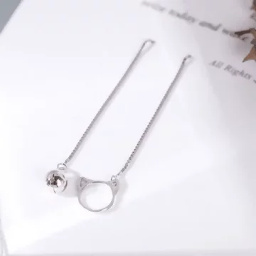 925銀針×貓咪鈴鐺×不對稱耳線.avif
