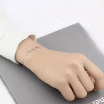 925銀飾×波浪V字晶鑽×手鍊