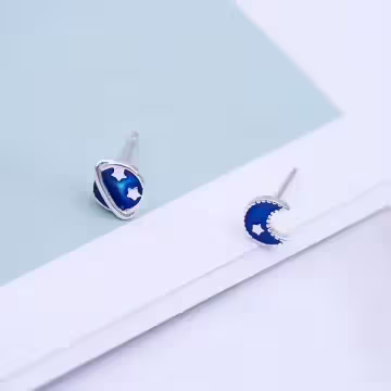 925銀針×星球與月亮×不對稱耳針