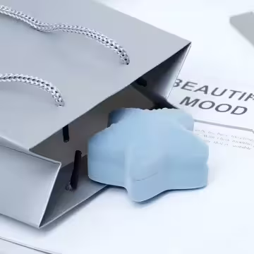 水藍海星星×適用戒指/小耳釘×絨布盒