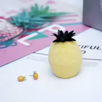 鳳梨旺旺×適用戒指/小耳釘×絨布盒