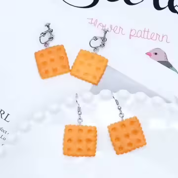 花邊奶油餅干×吊墜耳勾