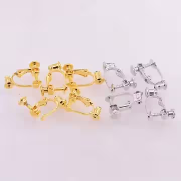 垂直插入式耳夾轉換器×螺旋耳夾×白金色