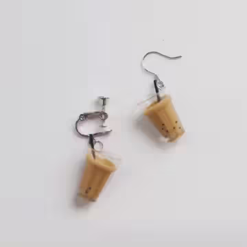 台灣之光珍珠奶茶×吊墜耳勾