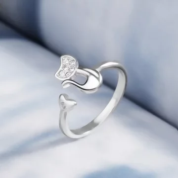 925銀飾×晶鑽愛心優雅貓咪×開口戒指.avif
