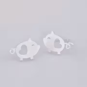 925銀針×愛心小豬×耳針