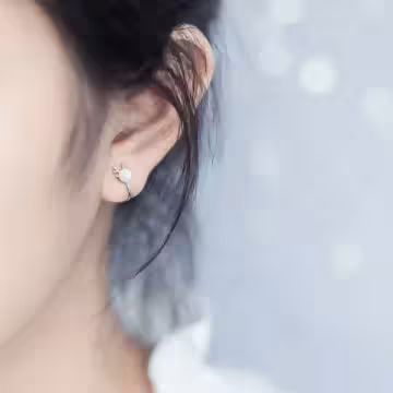 珍珠小鹿×U型耳骨耳夾