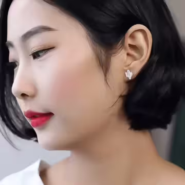 925銀針×鏤空仙人掌×耳針