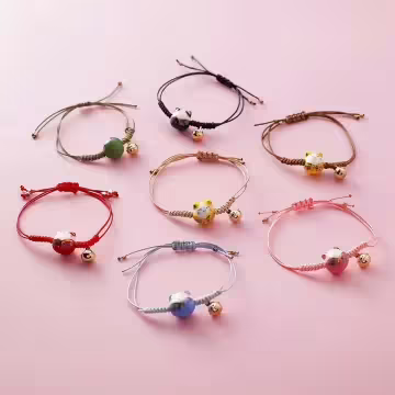 幸福御守貓×拉繩手鍊×紅